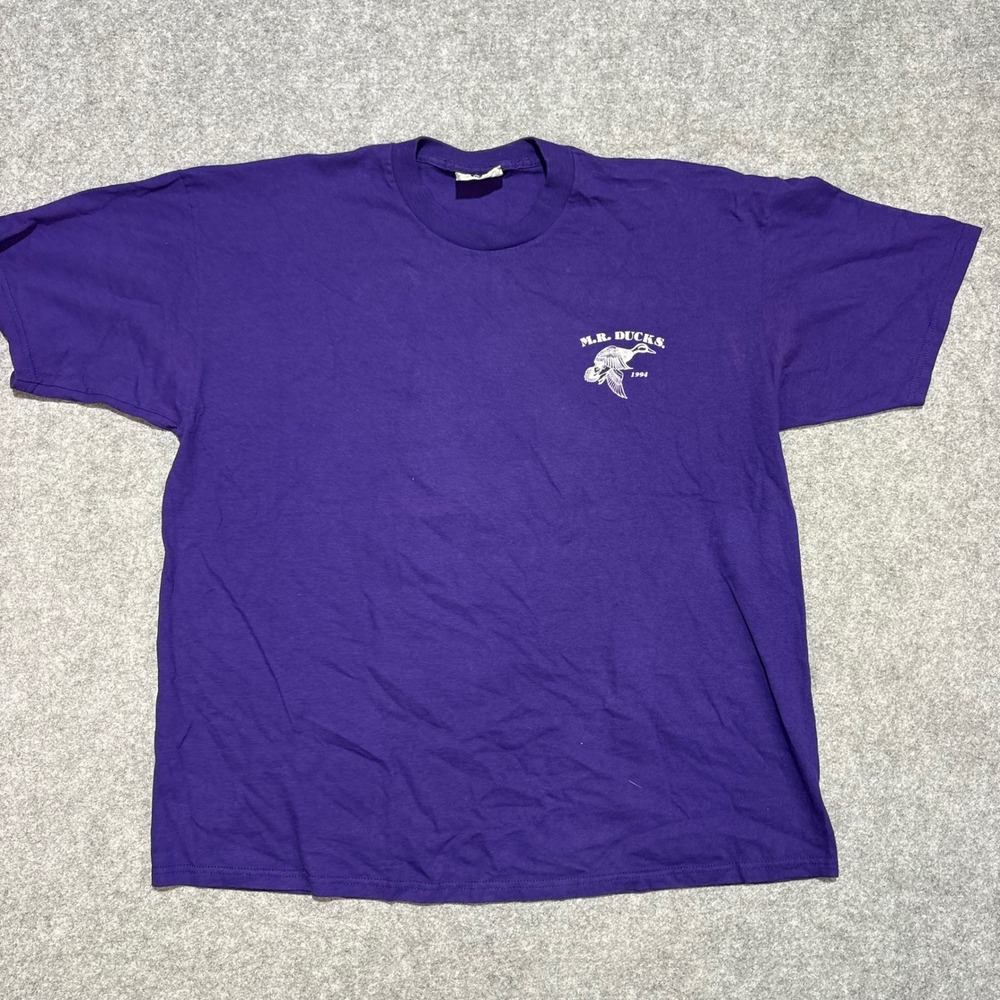 Vintage 1994 M.R.‎ Ducks Annapolis Maryland Purple T-Shirt Lee Made in USA XXL